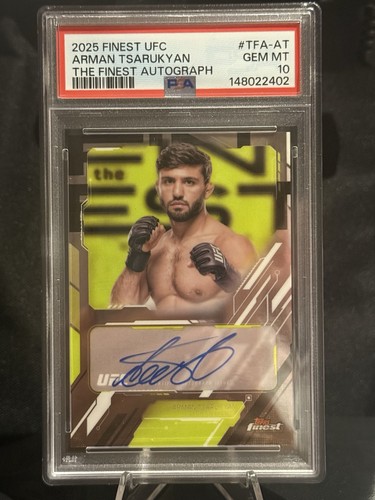 2025 Topps Finest UFC - The Finest Autographs Arman Tsarukyan Auto Psa 10 Pop 3!