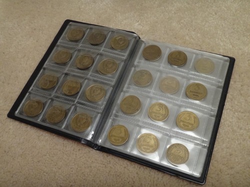 ÁLBUM DE MONEDAS RUSIA/URSS CON 40 MONEDAS 3 KOPEKS 1930-1991 CONJUNTO ALGUNAS FECHAS FALTANTES - Imagen 4 de 12