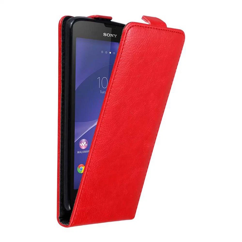 Cover In Pelle Sintetica Flip-Case Per Sony Xperia T3 - Nero Con Fodera Vellutata E 2 Pellicole Protettive