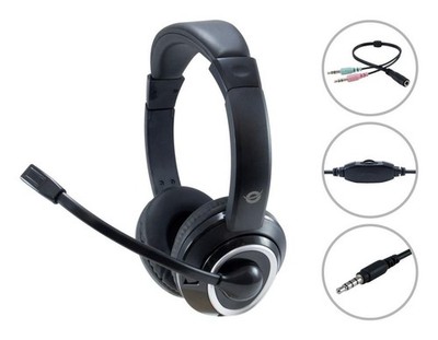 Conceptronic POLONA02BA Headphones/Headset Wired Head-Band Gaming Black ~E~