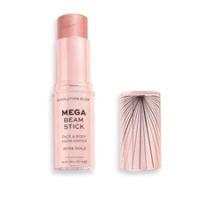 New! Revolution Mega Beam Stick Rose Gold Face & Body Highlighter Shimmer Blush