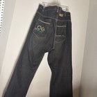 COOGI Men's Black Dark Wash Denim Jeans Embroidered Logo Straight Leg Zip — photo 5