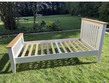 Single Wooden & Cream Painted Bed Frame - Oak Furniture Land Collection Teesside