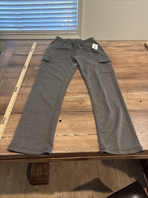 LEG3ND Mens Cargo Sweatpants Black Heather joggers Size M NEW