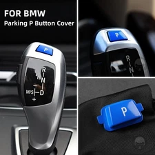 Blue Gear Shift knob Lever Parking P Button Trim Cover For BMW 3 4 5 7 Series X3