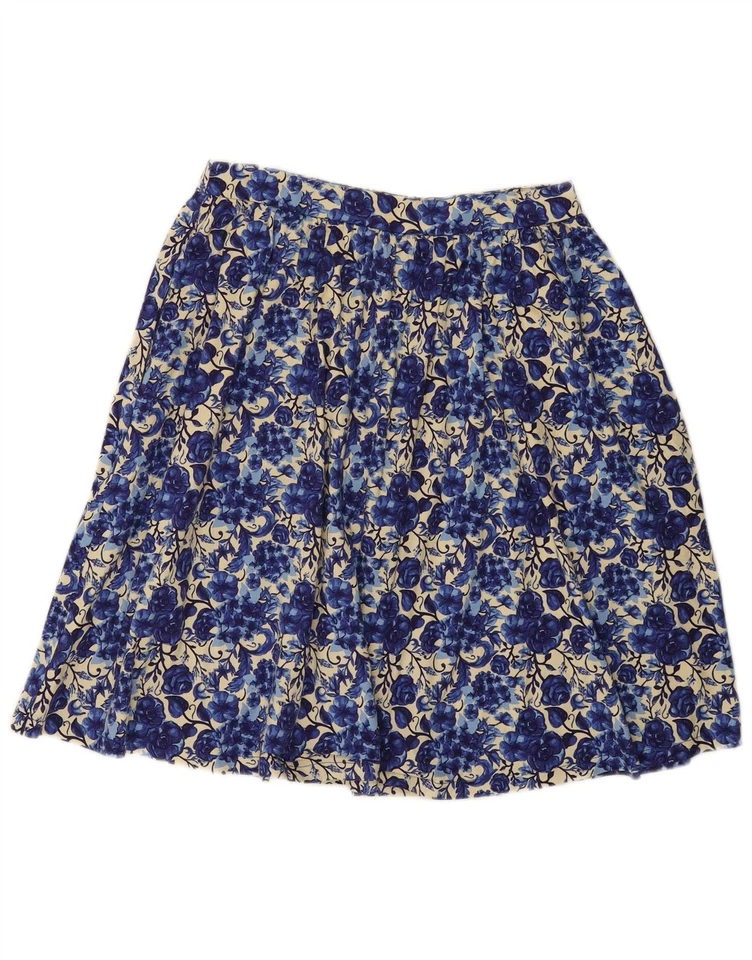 Falda plisada para mujer Lindy Bop W30 mediana azul floral algodón BI29 Foto 2 de 3