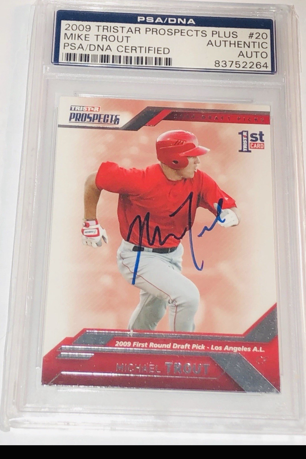 PSA DNA MIKE TROUT SIGNED 2009 Tristar #20 Prospects Plus RC Baseball Card