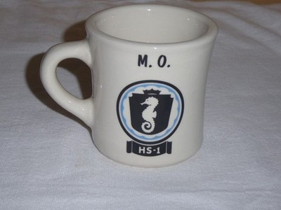 Vintage Navy Coffee Cup Mug Nice Clean HS-1 H-60 Helicopter Air Crew