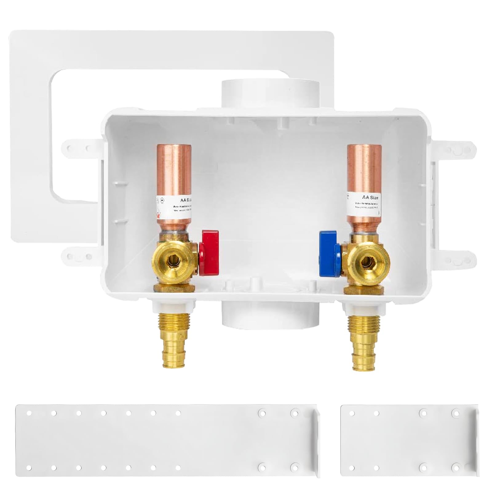 1/2 Inch PEXA x 3/4 Inch MHT Washing Machine Outlet Box Copper Arrestor