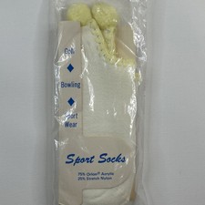 VTG Socks NOS 9-11 Renfro Hosiery Low Cut Acrylic Booties Yellow 70s 80's USA