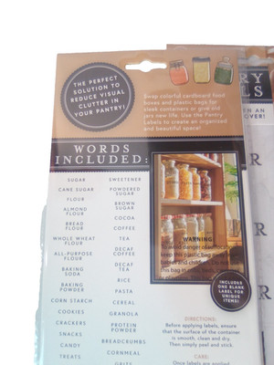 Pantry Labels 64 Per Package Total 2 Packs includes Blank Labels Sheet Organized