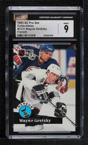1991-92 Pro Set Collectibles Inserts French Wayne Gretzky #CC5 CGC 9 Mint HOF