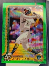 Miguel Andujar Green Wave Refractor /99 Color Match 2025 Topps Chrome #45 A's