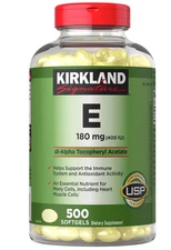 Kirkland Signature Vitamin E 180 mg., 500 Softgels - Free Shipping!