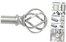 Curtain Rods for Windows 48 to 84 Inch(4-7 36"-88"|1 Pack Antique Silver