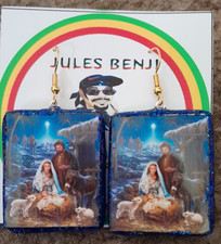 MARY & JOSEPH XMAS - Ear Ring / design 01 size 3cm X 2cm approx FAST UK DELIVERY