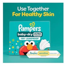 Pampers Diapers - Baby Dry - Size 1, 2, 3, 4, 5, 7, NB Disposable Infant Diapers