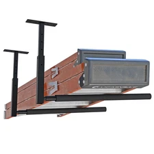 Adjustable Ladder Ceiling Rack, Kayak Overhead Garage Storage Rack, Garage Ce...