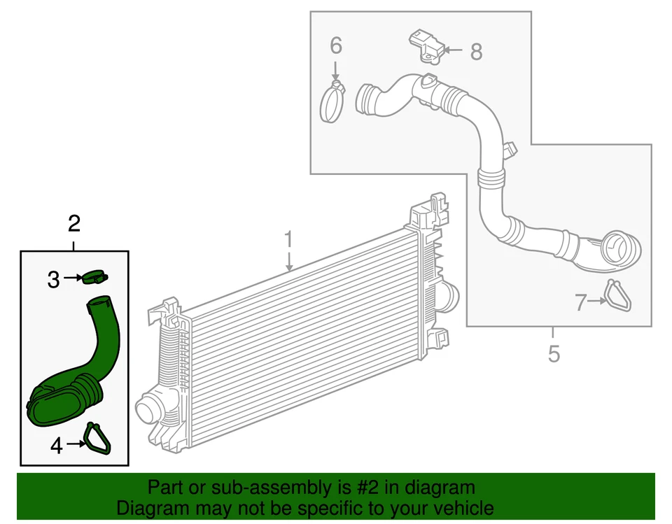 Genuine GM Intercooler Inlet Air Hose 13419572 - Image 4 of 4