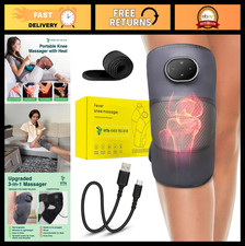 Knee Relief Massager with Heat  Compression - Cordless Pain Relief Device, 3 Mo