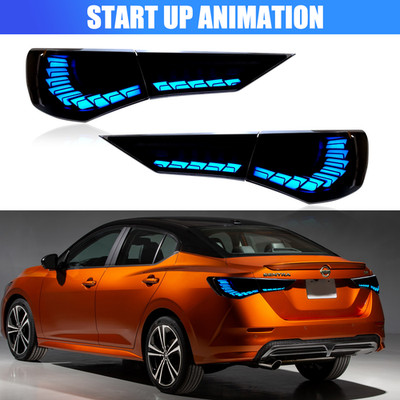 For 8th Gen 2020-25 Nissan Sentra LED Tail Lights Start Up Blue Rear Lights