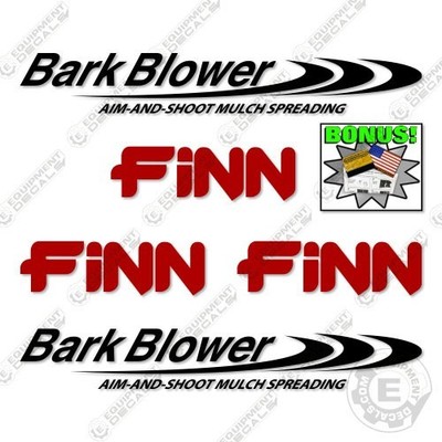 Fits Finn Bark Blower Decal Kit Mulch Spreader - 7 YEAR OUTDOOR 3M VINYL!
