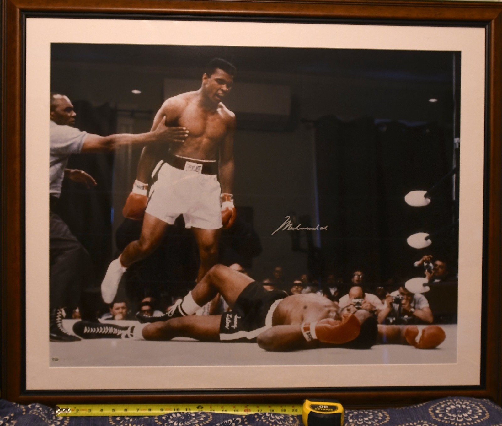 Muhammad Ali Autographed “Ali Over Liston” Large Framed Photo – JSA Authenticate