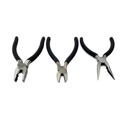 6 ZOLL STAHLZANGE (3ER SET), SNIPS / LANGE NASE / KOMBIZANGE