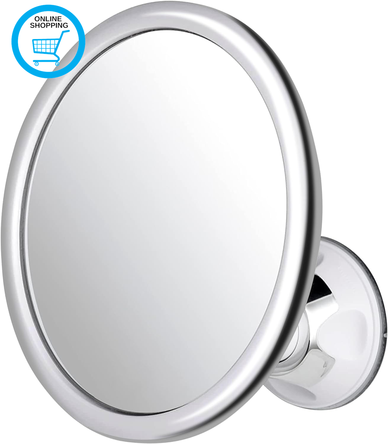 anti Fog Shower Mirror, Fogless and Shatterproof round Design with 360° Swivel a