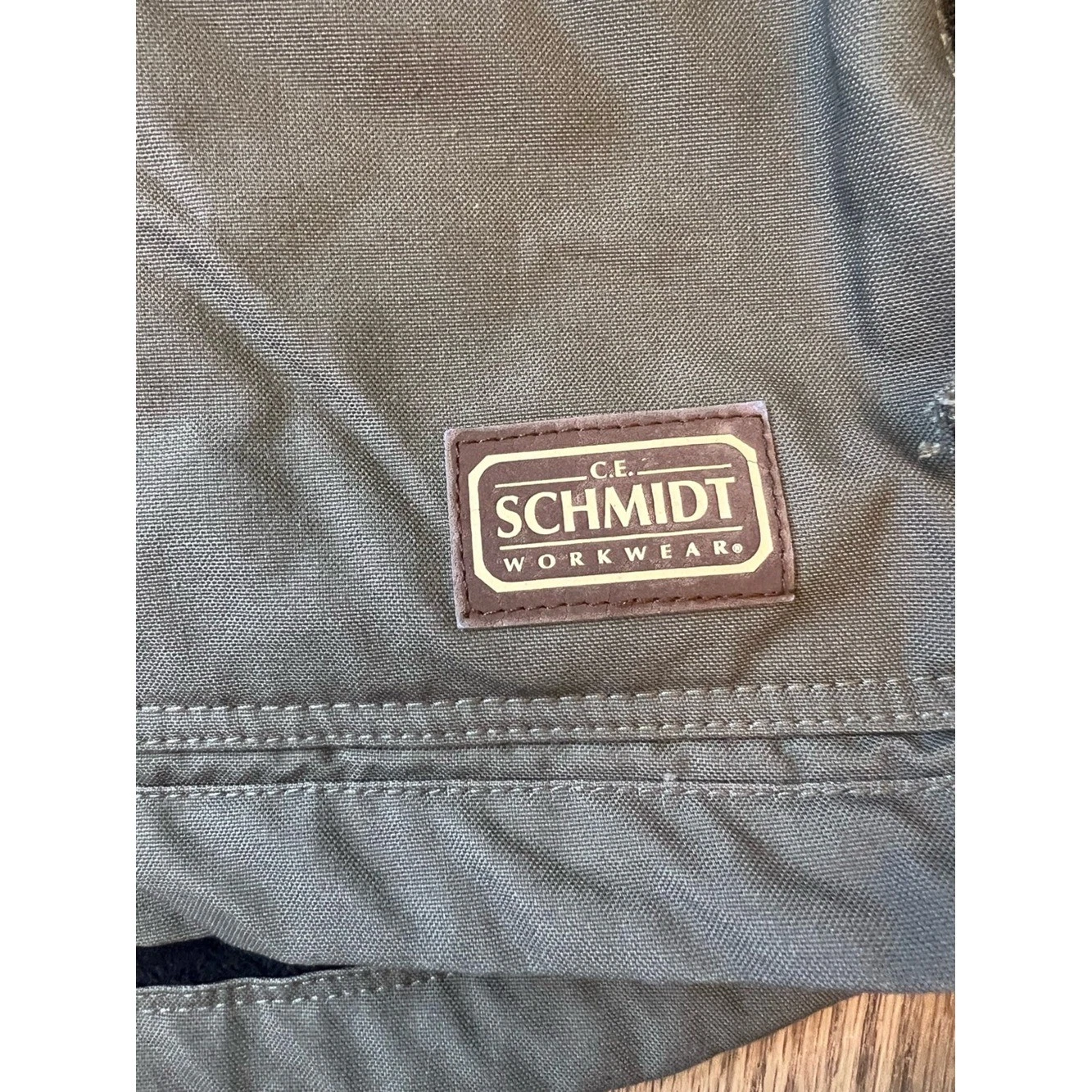 C.E. Schmidt Workwear Canvas Vest Mens Medium Olive Green Fleece Lined Gorpcore image 4