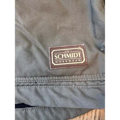 C.E. Schmidt Workwear Canvas Vest Mens Medium Olive Green Fleece Lined Gorpcore image 4