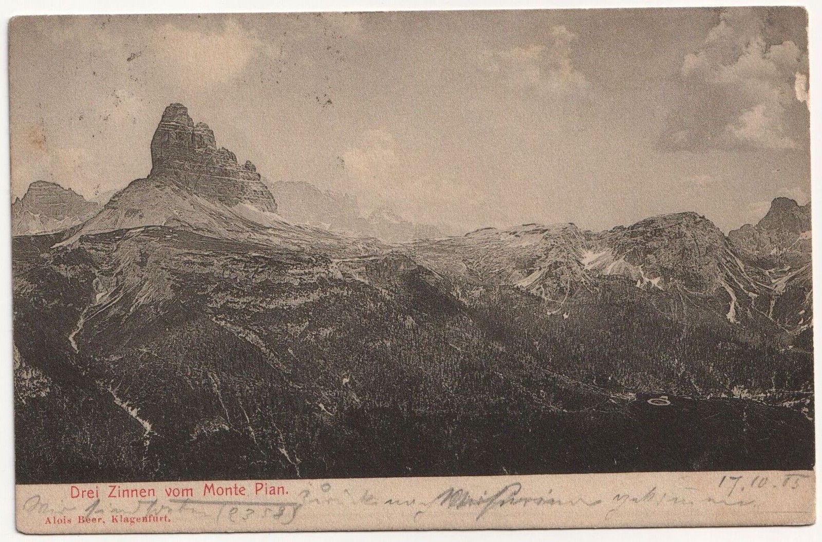 Tres almenas del Monte, Pian. año 1905