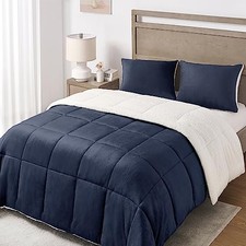 Size Comforter Set - Thick Fleece Sherpa Comforter Sets Size King Sherpa Navy