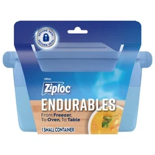 Ziploc Endurables Small Container, 2 Cups, Reusable Silicone Bags and Food St...