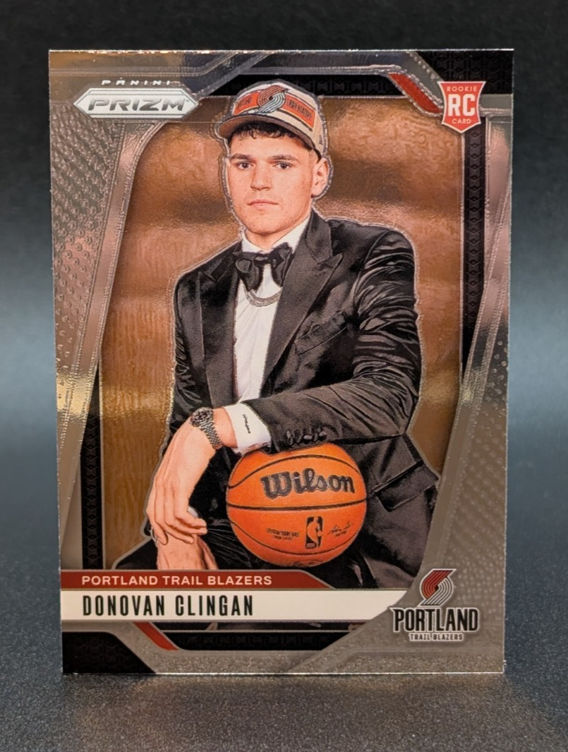 2024-25 Panini Prizm #221 Donovan Clingan RC Rookie Image Variation Trailblazers
