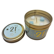 PMS International Duftkerze Im Metallbecher Mit Gold-Detail 21. Geburtstag