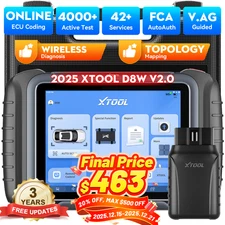 XTOOL D8W V2.0 Auto All System Diagnostic Scanner E.CU Coding Key Program FCA