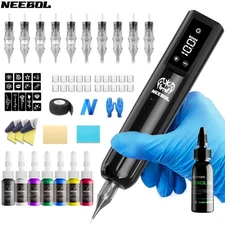 Neebol Tattoo Pen Kit Lightweight Tattoo Machine with Needles Tattoo Supply Gift