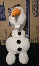 Disney Parks Frozen 2 JUMBO Olaf Snowman 36" Stuffed Plush Giant Large Glitter