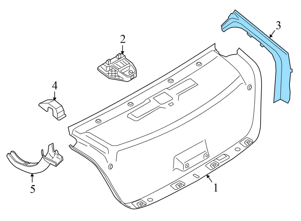 BMW 750LI XDRIVE 2016-2019 - maletero izquierdo panel de goteo de lluvia / moldura 7364425 Foto 3 de 4