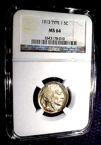 1913 TY.I BUFFALO NICKEL.....NGC MS64......MIN. BID .01 & NO RESERVE!