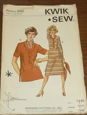 Kwik Sew Pattern 842 Misses' Dress and Top, 14-16-18-20 Uncut