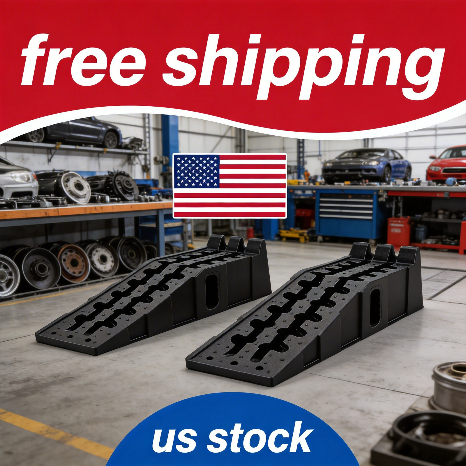 Car Ramps for Oil Change 30,000 LB(15 T) Capacity Low Profile 6.25" Heavy Duty