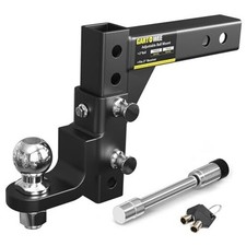 Adjustable Trailer Hitch Ball Mount with 2-Inch Tow Ball, Fits 2in Receiver,