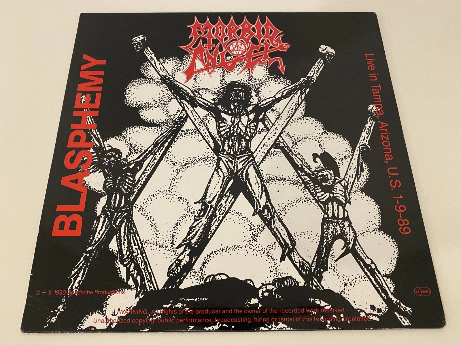 Morbid Angel  Blasphemy  '90  splatter LP Headache rec. Live Death image 1