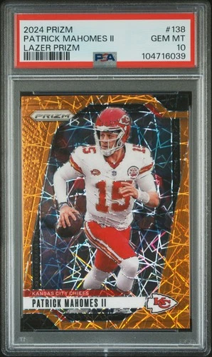 2024 PANINI PRIZM LAZER PRIZM #138 PATRICK MAHOMES II PSA 10