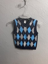 Sweater Vest Boys Size 6 Blue Diamonds