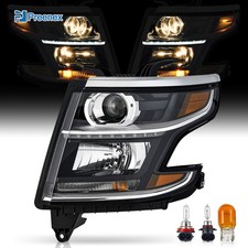 Driver Projector Headlight For 2015-2020 Chevy Tahoe Suburban Led Drl Halogen