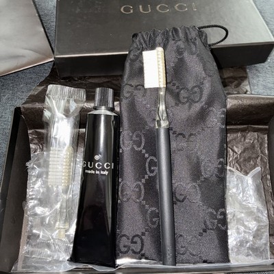 SELTENE AUTHENTISCHE GUCCI REISEZAHNBÜRSTE ZAHNPASTA EXTRA BÜRSTENKOPF BRANDNEU  