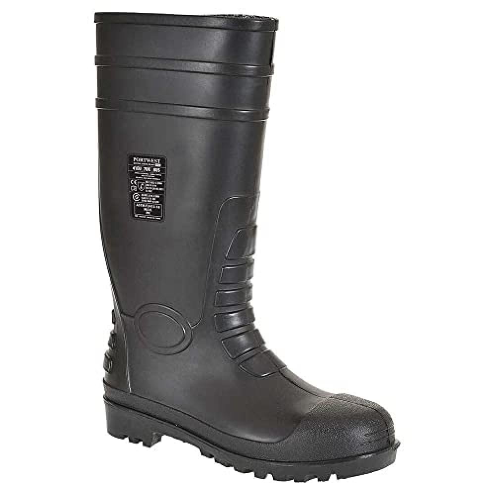 (TG. 40 EU) Portwest FW95BKR40 Stivale Total Safety Wellington S5, Nero, 40 - NU